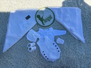 04-1044 CONJUNTO RANITA Y CAPOTA ENCAJE