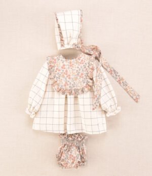 02-55000 VESTIDO CUADROS 3 PIEZAS COCOTE