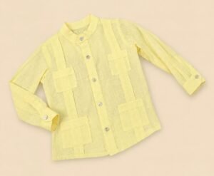 1151 CAMISA LISA CUBANA AMARILLA