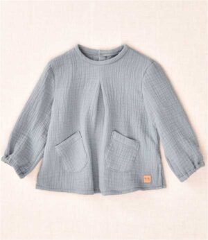 01-60059L BLUSA GASA LISA BEBE TURQUESA
